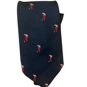 Cape Cod Neckwear navy‎ blue golfer silk blend tie